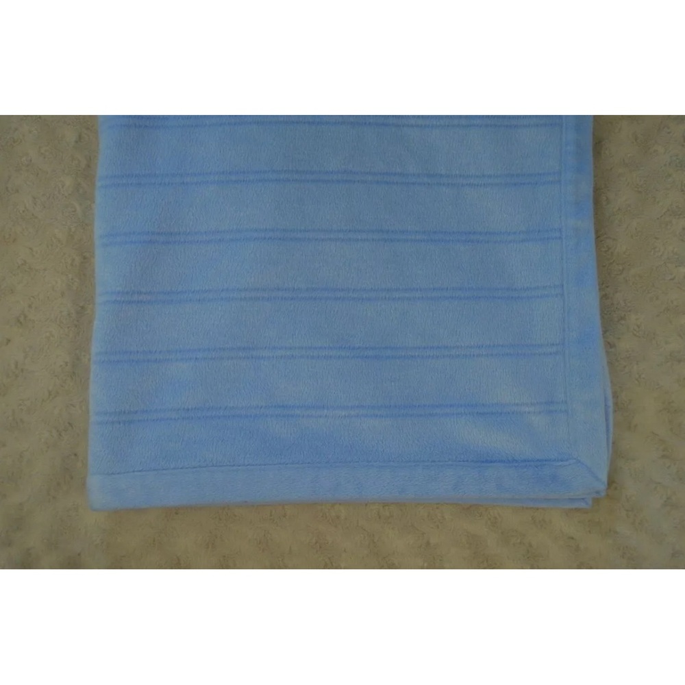Parent's Choice Solid Light Blue Baby Blanket Stripes Security Lovey